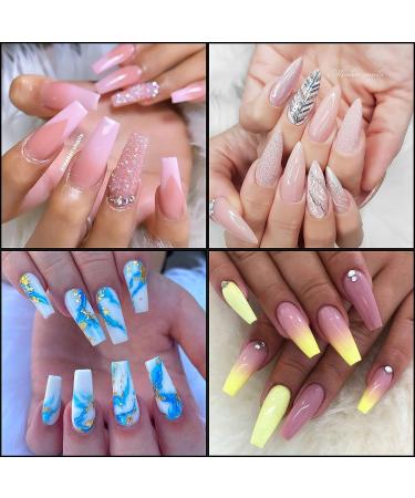 200 Pcs Extra Long C Curve Acrylic Nail Tips - Natural Color Press On Tips for Nail Salons and DIY at Home - Buy Online on GoSupps.com