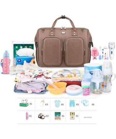 Pomelo Khaki Baby Changing Bag with Pram Clips and Changing Mat - Top Quality and Stylish Design - Buy Online on GoSupps.com