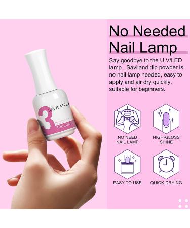Saviland 8Pcs Dipping Powder Liquid Set - Base, Activator, Top Coat, Brush Saver - 15ml/0.5oz for Dip Powder Nail Kit - Buy Online on GoSupps.com