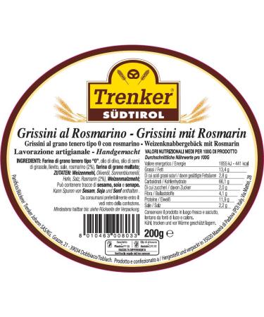 Handmade Grissini with Rosemary - 200g | Authentic Trenker South Tyrol | International Shipping - Buy Online on GoSupps.com