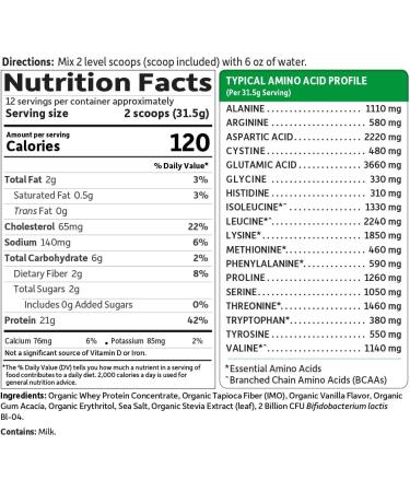 Garden of Life Organic Grass Fed Whey Protein - Vanilla | 13.33 oz (378 g) - Buy Online on GoSupps.com