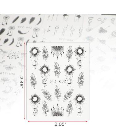 24 Sheets Dream Catcher Nail Stickers Decals MWOOT Nail Art Water Transfer Sticker with Flowers Feather Butterfly Animal for DIY Nail Tips Decoration - Buy Online on GoSupps.com