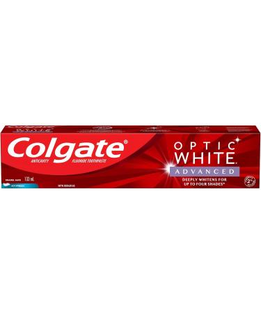 Colgate Optic White Advanced Teeth Whitening Toothpaste Icy Fresh 133 mL - Buy Online on GoSupps.com