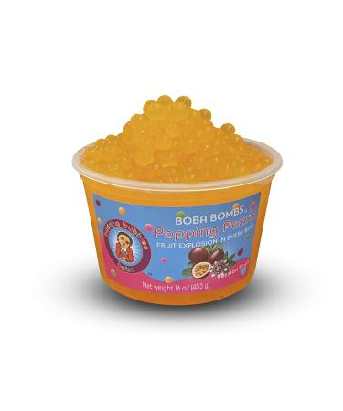 PASSION FRUIT Popping/Bursting Boba Pearls/Boba Bombs Dessert Topping by Buddha Bubbles Boba - Buy Online on GoSupps.com
