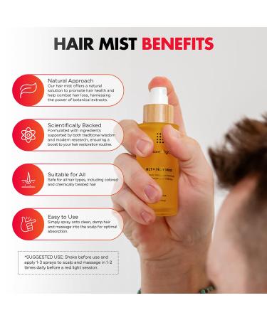 Mito Red Light RLT+ Hair Mist: Red Light Therapy Spray for Hair - Red Light Hair Therapy Mist - Boosts Hair Health with Natural Ingredients - All Hair Types - 1.7 fl oz - Buy Online on GoSupps.com