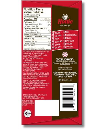 Zazubean SUPERFOODS Chocolate bars - Organic Vegan Fair trade Gluten free Soy Free (Chili Cinnamon & Yerba Mate) - Buy Online on GoSupps.com