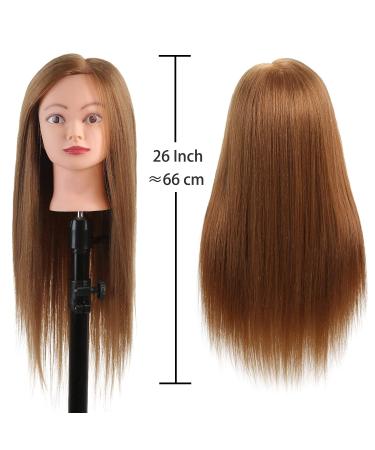 SOPHIRE 26-28 Long Hair Mannequin Head with 60% Real Hair, 9 Tools and Clamp - Golden | Hairdresser Practice Training Head Cosmetology Manikin Doll Head - Buy Online on GoSupps.com