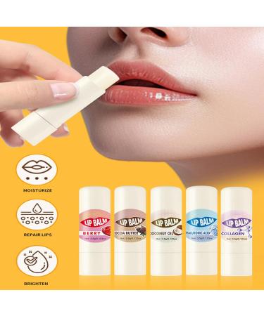  Generisch Set of 5 lip balms - Long-lasting nourishing lip cream - For a glossy beautiful finish - Day and night skincare and protection - For travel and winter - Buy Online on GoSupps.com