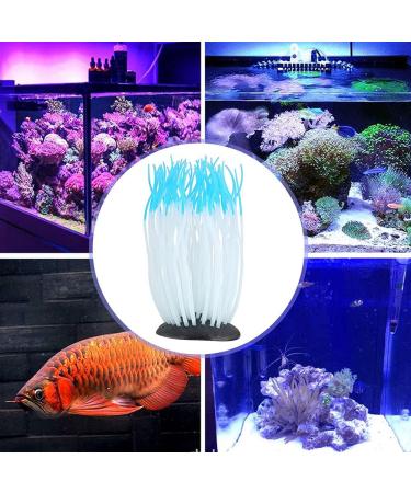 Buy Luminous Blue Sea Anemone Coral Ornament | Artificial Silicone Aquarium Decoration - Buy Online on GoSupps.com