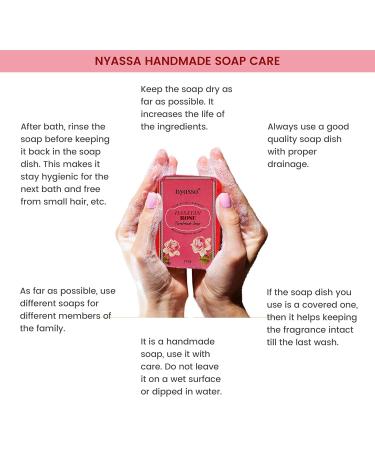 Nyass.a Hasayan Rose Luxury Handmade Natural Soap - Neem Virgin Coconut & Organic Wheat Germ Oil | 150gm Natural Cleanser - Buy Online on GoSupps.com