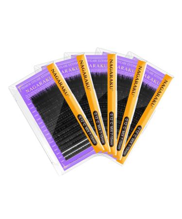 Nagaraku single eyelashes Individual eyelash extension permanent volume eyelashes eyelash extensions gently of course matt black 16 rows 5 tablets (thick 0.12 c curl 7-15mm mix) (total 5 trays) 7-15mm Mix 0.12 C