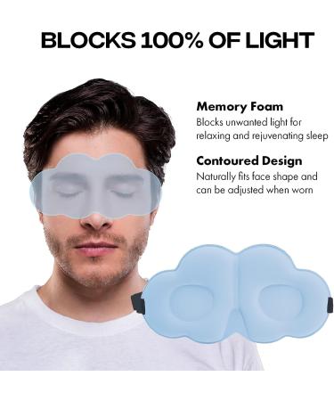 MadebyGNL 3D Contoured Sleep Mask | Soft Silky Blindfold for Side Sleepers | Adjustable Strap | Blue | Great Gift for Men, Women, Kids - Buy Online on GoSupps.com
