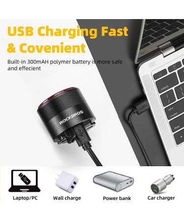 ROCKBROS USB Rechargeable Bike Tail Light | Auto On/Off Sensor | IPX6 Waterproof | 4 Light Modes - Cycling Safety Light for Night Riding - Buy Online on GoSupps.com