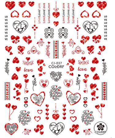 9 Sheets Valentines Day Nail Art Stickers Decals Self-Adhesive Love Rose Flowers Red Black Nail Supplies Nail Art Design Decoration Accessories - Buy Online on GoSupps.com