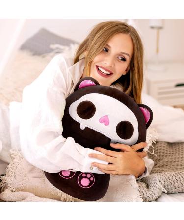 Mewaii Black Bone Cat 14'' Soft Skeleton Mushroom Stuffed Animal Plush Pillow Toy - Buy Online on GoSupps.com