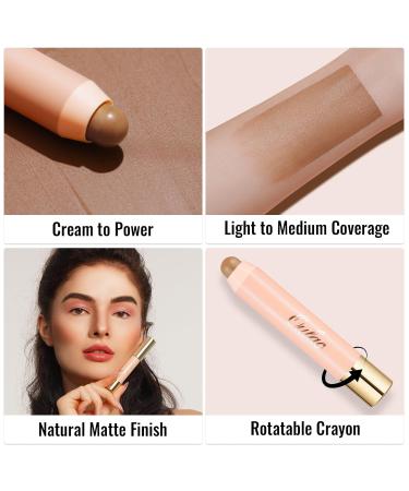 Oulac Contour Stick - Multi-Use Cream Makeup Vegan & Cruelty-Free Matte Finish No Caking C1 Raw Umber - Buy Online on GoSupps.com