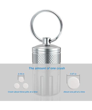 MEECN Pill Crusher & Stainless Steel Keychain Pill Holder Set - Crush Pills to Fine Powder, Waterproof Pill Cases for Vitamins - Buy Online on GoSupps.com