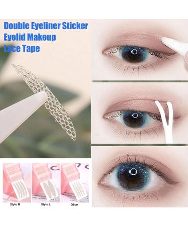 Double Eyelid Tape Lace Eyelid Tape Water Adhesive Transparent with Tweezers for Makeup Use - Buy Online on GoSupps.com