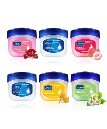 6PCS Jelly Lip Balm Set Lightweight Tinted Lip Balm Long Lasting Moisturizing Lipgloss Set for Women Hydrating Mini Lip Mask Set