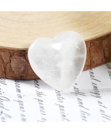 SoulNioi White Crystal Heart Stone Mini Love Pocket Stones - Set of 2 | Tumbled Worry Stone for Reiki Meditation Therapy and Stress Relief | Healing Crystals for Home Decor - 20mm - Buy Online on GoSupps.com