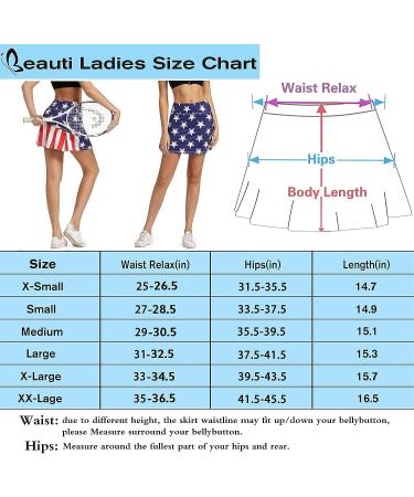 Ibeauti Women's USA Flag Tennis Skort with 3 Pockets - Medium - Buy Online on GoSupps.com