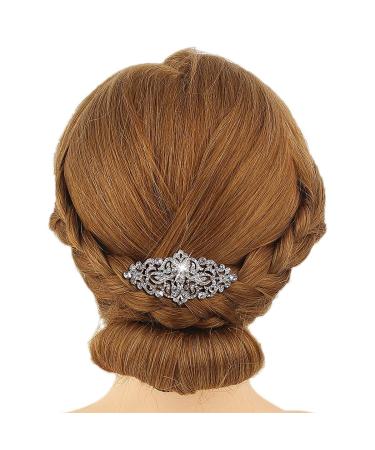 EVER FAITH Crystal Clear Silver-Tone Bridal Hairpiece Side Comb - Art Deco Wave Wedding Hair Accessory for Bride - Buy Online on GoSupps.com