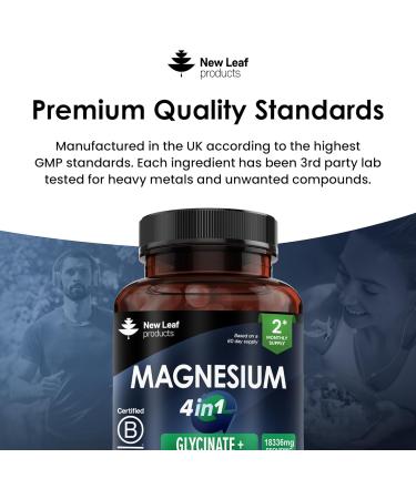 High Strength Magnesium Glycinate 4-in-1 Complex 2000mg - 120 Vegan Capsules, UK Made - Buy Online on GoSupps.com