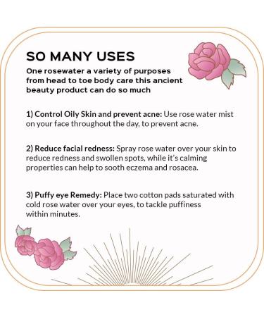 Quinn's Rose Water Spray - Hydrating Facial Toner for Hair, Skin, and Face - 8 Ounce - Buy Online on GoSupps.com