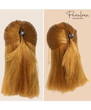 Parcelona French Slim Crystal Clear Tortoise Brown Celluloid Hair Claw Clip for Fine Hair - Women/Girls - Buy Online on GoSupps.com