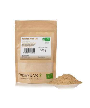 FRISAFRAN | Maca Powder Organic 100g | Gelatinized | Cream | Maca Root from Peru 100% | Mental Energy and Fertility | Peruvian | Organic maca | Natural and Pure | Maca Yellow | Raw Maca | Root