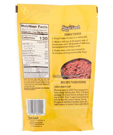 Shore Lunch Homestyle Chili Mix with Beans  Blend of Beans & Savory Spices  8 Hearty Servings  Makes  Gallon of Chili Per Bag  10.6-Ounces (Pack of 3) - Buy Online on GoSupps.com