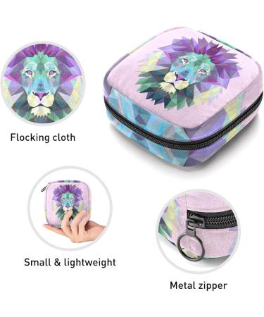 Womens Bonds Storage Pockets Stillpad Holder | Bunte Polygonal Lion Head Portable Period Kit | Stylish Feminine Product Bag for Girls - Buy Online on GoSupps.com