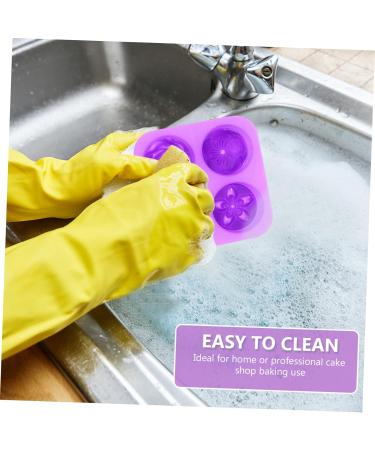 MAGICLULU 1pc Handmade Soap Mold Flower Fondant Cake Molds DIY Muffin Tool Silicone Biscuits Rose Candy Cookie Cake Flower Casting Molds Resin Mold Silica Gel Flower Model Purple Round 3X16.6X16.6CM - Buy Online on GoSupps.com