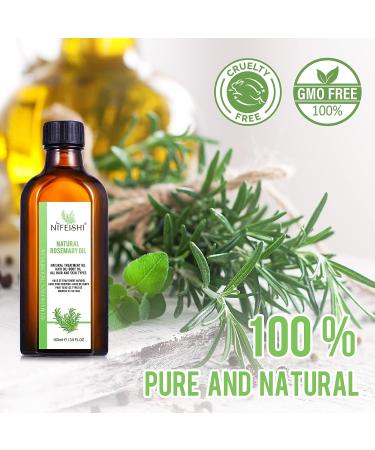 100% Pure Rosemary Oil for Hair Growth, Skin Care & Scalp Nourishment - 3.5 Oz Bottle - Aromatherapy & Hair Loss Treatment for Men & Women - Buy Online on GoSupps.com