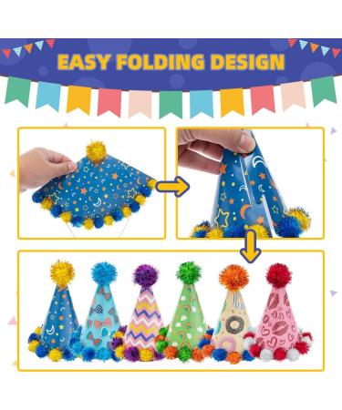 Cute Dog Party Hat Pet Cap 6 Pack - Puppy Cone Hats for Dogs & Cats - Birthday Holiday Festival Accessories - Buy Online on GoSupps.com