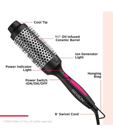REVLON Perfect Match Hot Styler - Reduce Frizz Boost Shine & Create Curls | Volume Boosting Hot Brush for Effortless Blowout Style - Buy Online on GoSupps.com