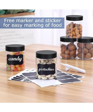 36PCS 8OZ Plastic Jars with Screw On Lids - Refillable Round Containers for Cosmetics, Food, and Slime (Clear & Black) - Buy Online on GoSupps.com