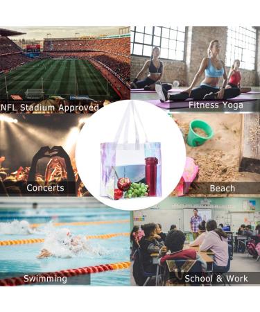 Clear Tote Bag 2-Pack - Stadium Approved Hologram Bags for Sports Games, Work, Travel - 12x12x6 - Buy Online on GoSupps.com