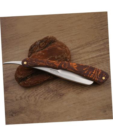 Frcolor 3-in-1 Folding Knife Razor Holder - Stainless Steel & Wood Hairdresser Blade for Men - Safe Compact Design for Hairdressing - Buy Online on GoSupps.com