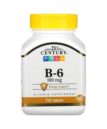 21st Century B 6 100 mg Tablets 110 Count (Pack of 3)