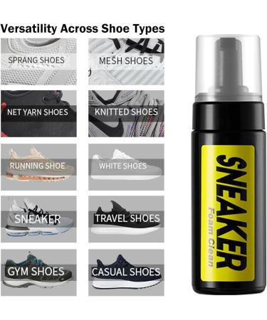 White Shoe Cleaner - Shoe Cleaning Kit - 150ml Shoe Cleaning Foam with Brush and Towel - White Trainer Cleaner - Shoe Cleaning Kit for Removing Stains and Dirt - Work on Most Shoes - Buy Online on GoSupps.com