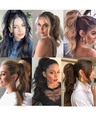 ShowCoco 32 Inch Flexible Wrap Around Ponytail Extension - Long Curly Synthetic Hairpiece for Women - 1B Color (100g) - Buy Online on GoSupps.com