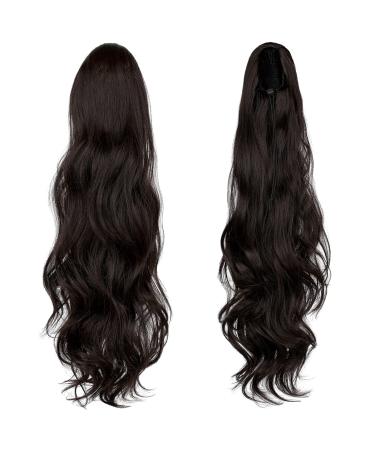 22 Dark Brown Body Wave Ponytail Extension | Clip-in Curly Hair Piece for Women - Buy Online on GoSupps.com