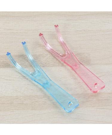 SUPVOX 2pcs Reusable Dental Floss Holder | Floss Pick Dental Products | Teeth Cleaning Set (Pink + Blue) - Shop Internationally! - Buy Online on GoSupps.com