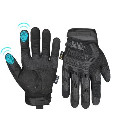 Free Soldier Outdoor Gloves Vollfinger Tactical gloves Men Men motorcycle gloves with paddling for bicycle Airsoft military paintball and other outdoor activities S Full Finger/Black