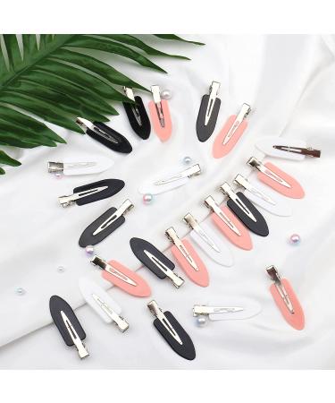 24-Piece No Bend Hair Clips Set | No Crease Clips for Women & Girls - Perfect for Makeup, Hairdressing & Bangs Styling (Black & White) - Buy Online on GoSupps.com