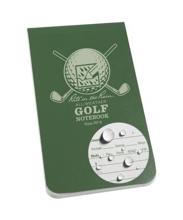 Rite in the Rain All Weather Golf Notebook, 3.5" x 6", Green Field Flex, Club Yardage Book & Hole Notes (No. 4)