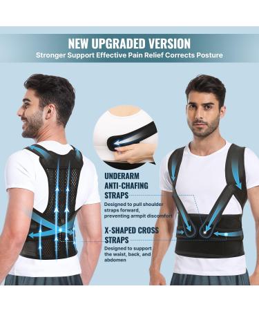 Fit Geno Upgraded Full Back Brace Posture Corrector for Men - Adjustable & Breathable Support for Back Pain Relief Scoliosis & Thoracic Spine (Large - Buy Online on GoSupps.com