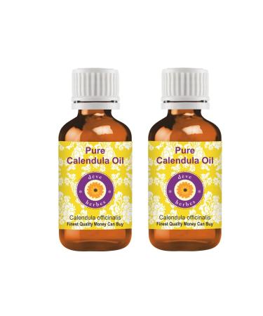 Deve Herbes Pure Calendula Oil Calendula officinalis 100 Natural Therapeutic Grade Infused Oil Pack of Two 2 x 100 ml