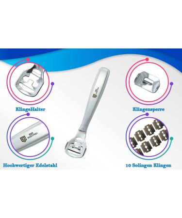 Shop SMI Corneahobel Foot Care Tool - Stainless Steel Corn Remover Razor with 10 Replacement Blades for Perfect Pedicures - Buy Online on GoSupps.com